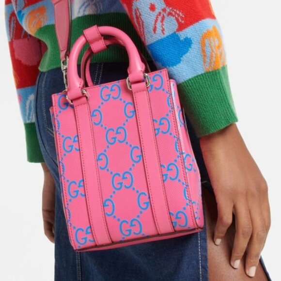 GUCCI GG MINI CONVERTIBLE TOTE BAG PINK - Picture 1 of 8